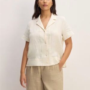 Everlane The Linen Short-Sleeve Notch Shirt